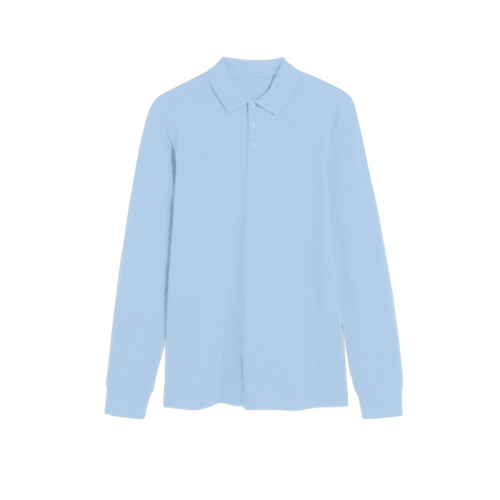 Basic Kids Long Sleeve Polo in Baby Blue