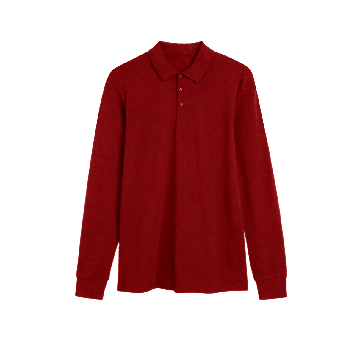 Basic Long Sleeve Polo in Red