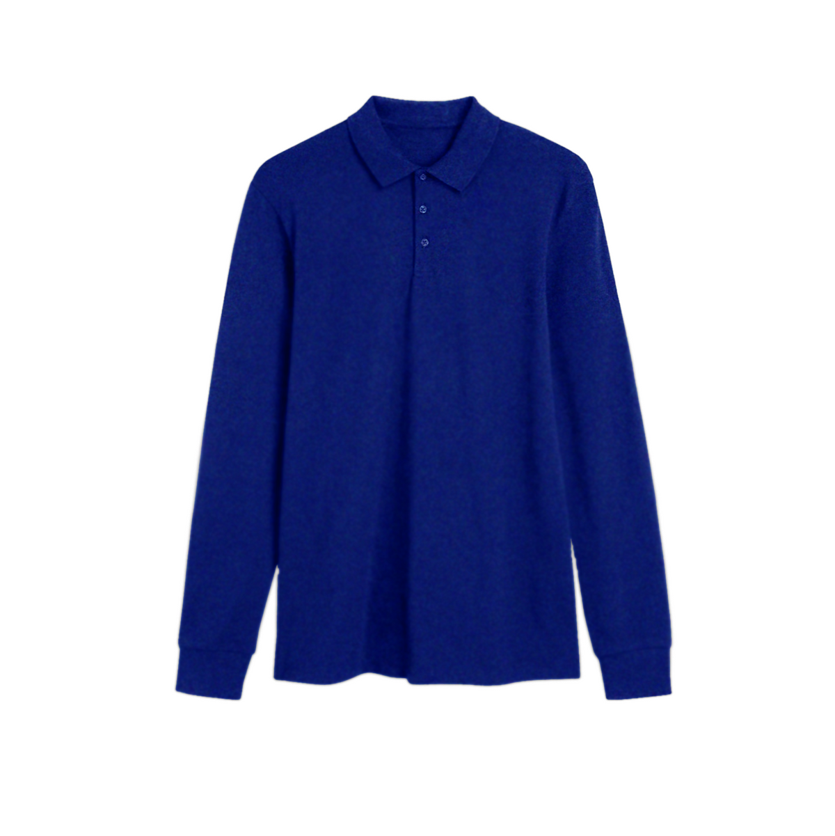 Basic Long Sleeve Polo in Royal Blue